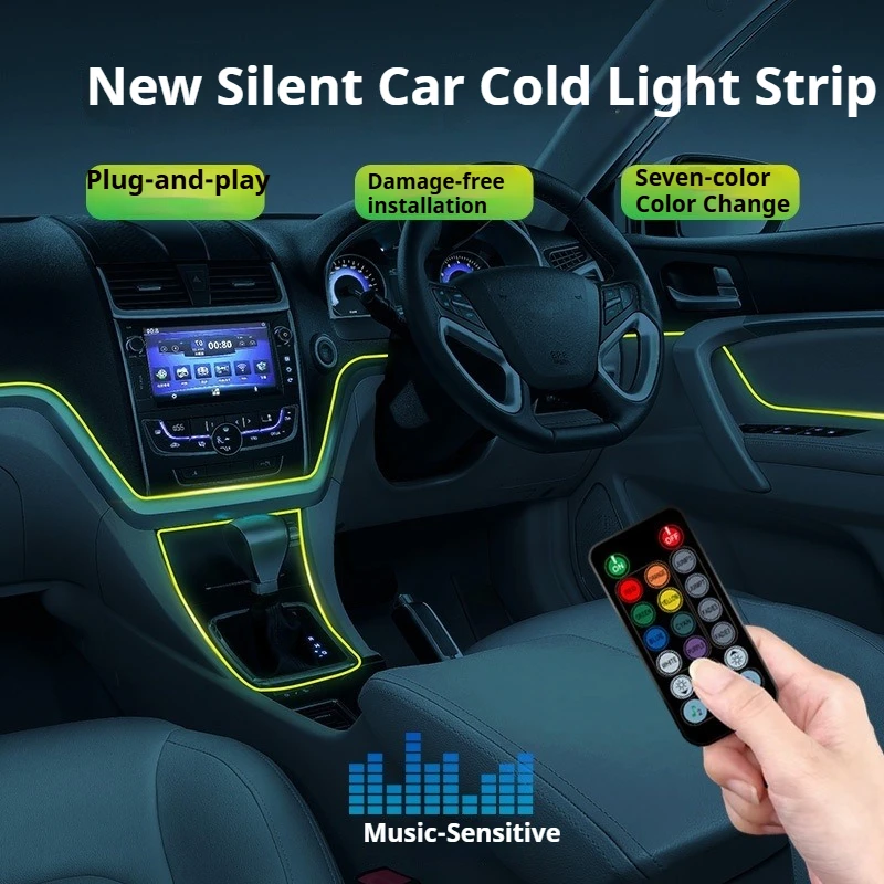 Car Ambient Light Sound Activated - 차량용 RGB LED 실내 엠비언트 조명,