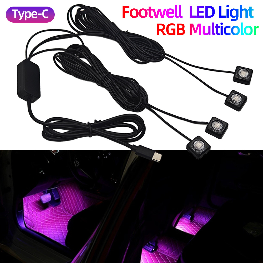 Car Footwell Light Rgb Bluetooth - 타입 C 플러그 차량용 풋웰 라이트