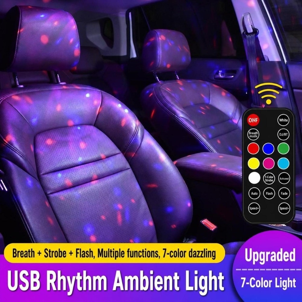 Car Ambient Light Sound Activated - 소리 감지 기능 자동차 실내 무드등