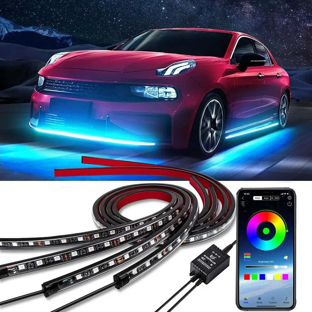 Car Led Strip 12V Waterproof - 네온 LED RGB 자동차 언더글로우 바닥