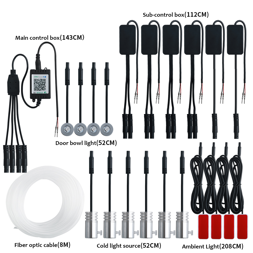 Car Dashboard Light Fiber Optic - 자동차 주변 조명 USB RGB LED