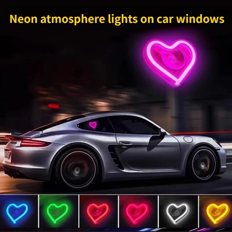Car Interior Neon Light Usb - LED 원격 조명 하트 모양 네온