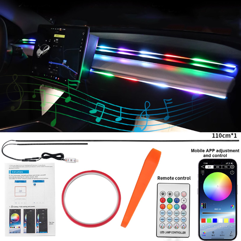 Car Ambient Lighting 64 Color - LED 스트리머 자동차 무드등 풀컬러 64색