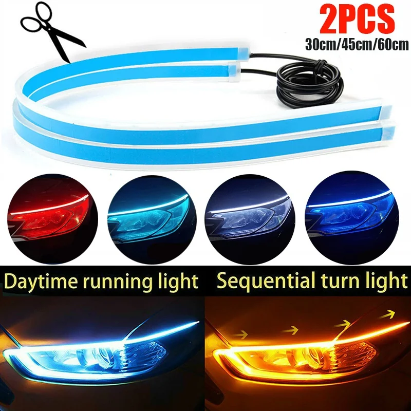 Car Led Strip 12V Waterproof - 2Pcs 12V Led 가이드 스트립 헤드