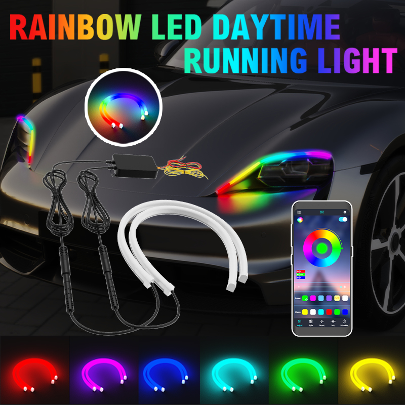 Car Led Strip 12V Waterproof - 2개 30/45/60cm DRL 자동차 LED 주간