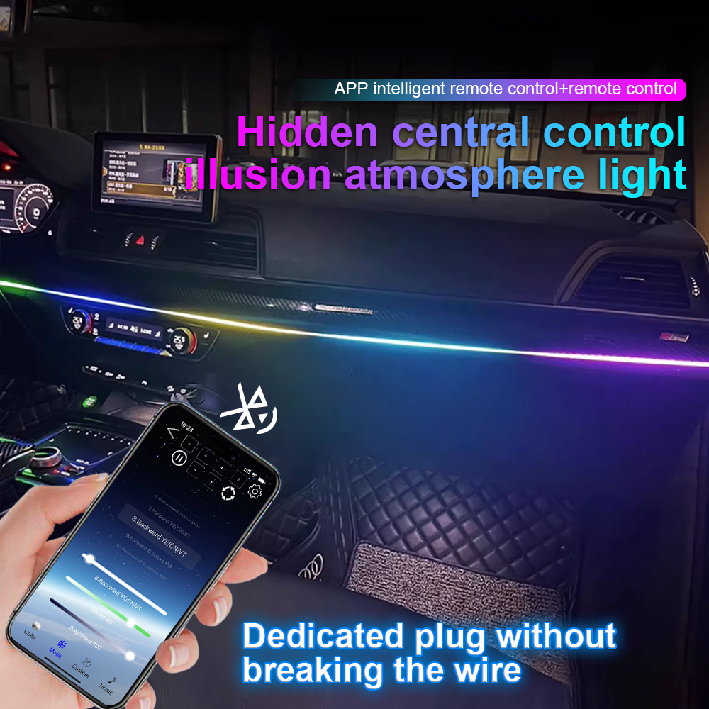 Car Interior Led Strip App Control - 64 색상 USB 자동차 LED 주변