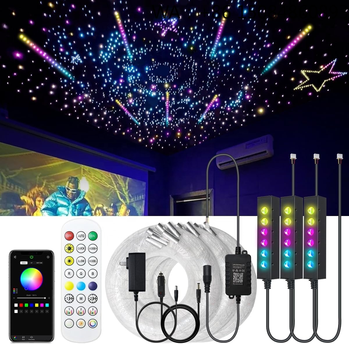 Car Roof Star Light Fiber Optic - RGB 광섬유 스타 천장 조명 광원,
