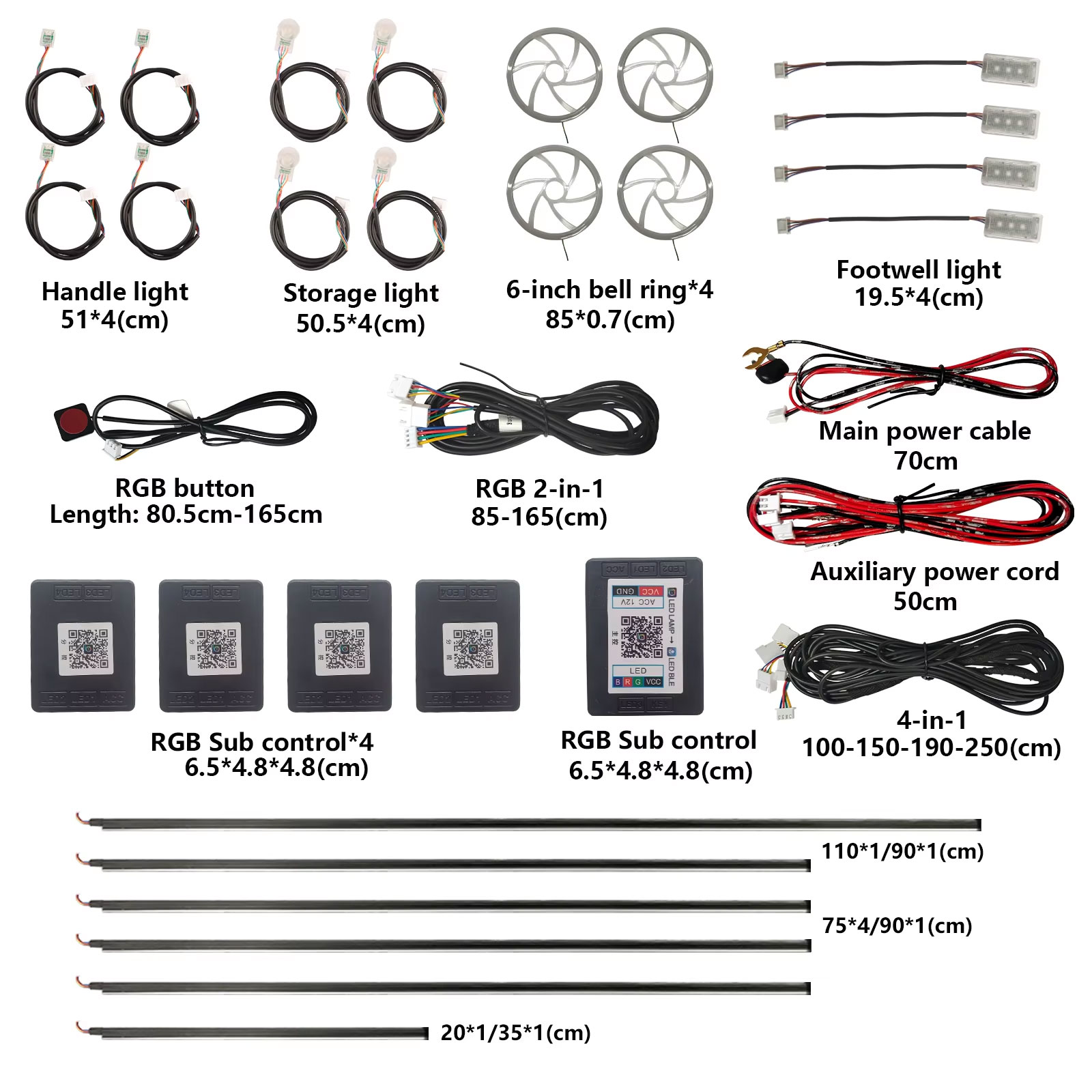 Car Interior Led Strip App Control - 앰비언트 라이트 앱용 범용 자동차 모델