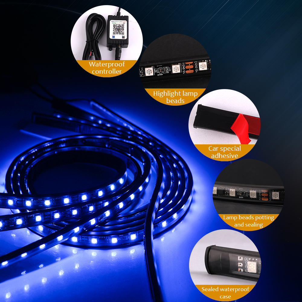 네온 LED RGB 자동차 언더글로우 하단 조명, 원격 - Car Led Strip 12V Waterproof 리뷰 및 가격