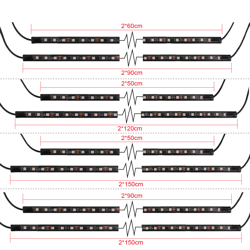 네온 LED RGB 자동차 언더글로우 하단 조명, 원격 - Car Led Strip 12V Waterproof 리뷰 및 가격