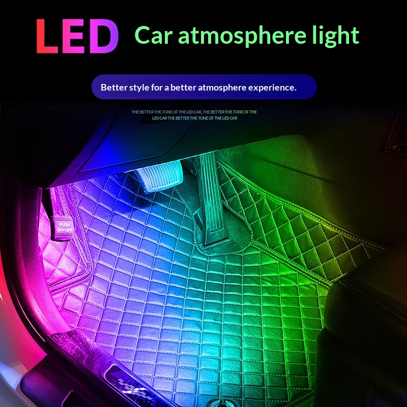 RGB LED 자동차 발밑 무드등 앱 제어 사운드 감지 - Car Ambient Light Sound Activated 리뷰 및 가격