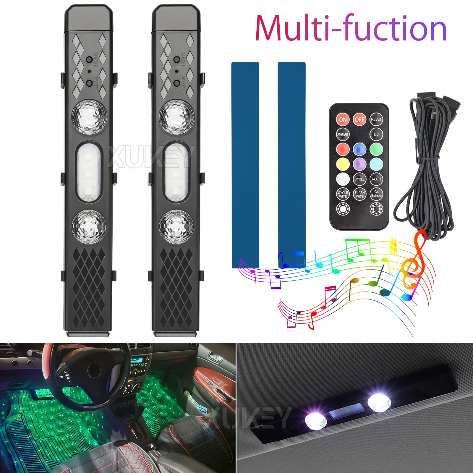 충전식 자동차 인테리어 조명, 무선 RGB 분위기 네온 - Car Ambient Light Kit With Remote 리뷰 및 가격