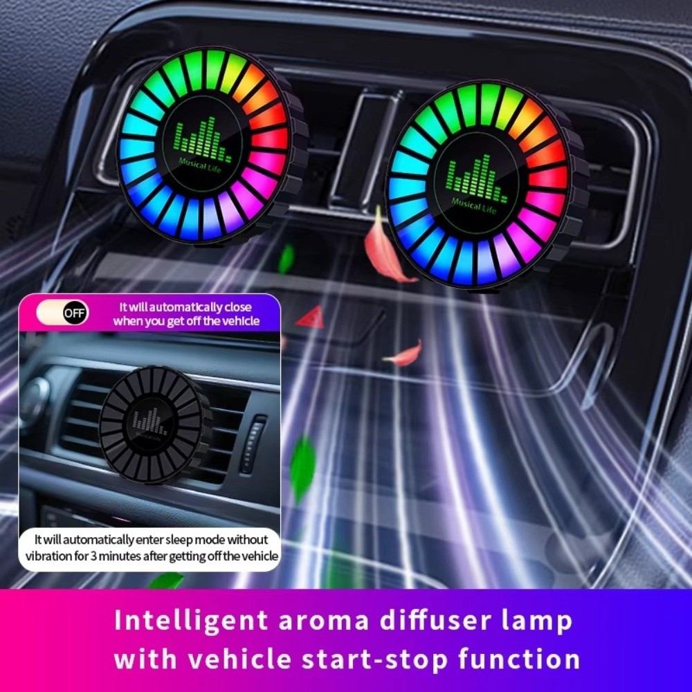 충전식 차량용 분위기 조명, 환풍구 클립형, 소리 감지 - Car Ambient Light Sound Activated 리뷰 및 가격