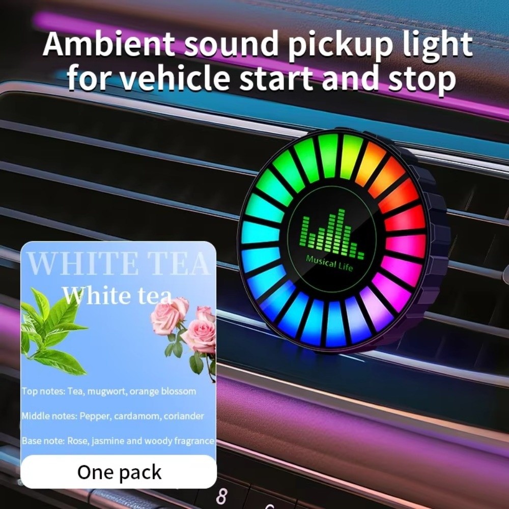 충전식 차량용 분위기 조명, 환풍구 클립형, 소리 감지 - Car Ambient Light Sound Activated 리뷰 및 가격