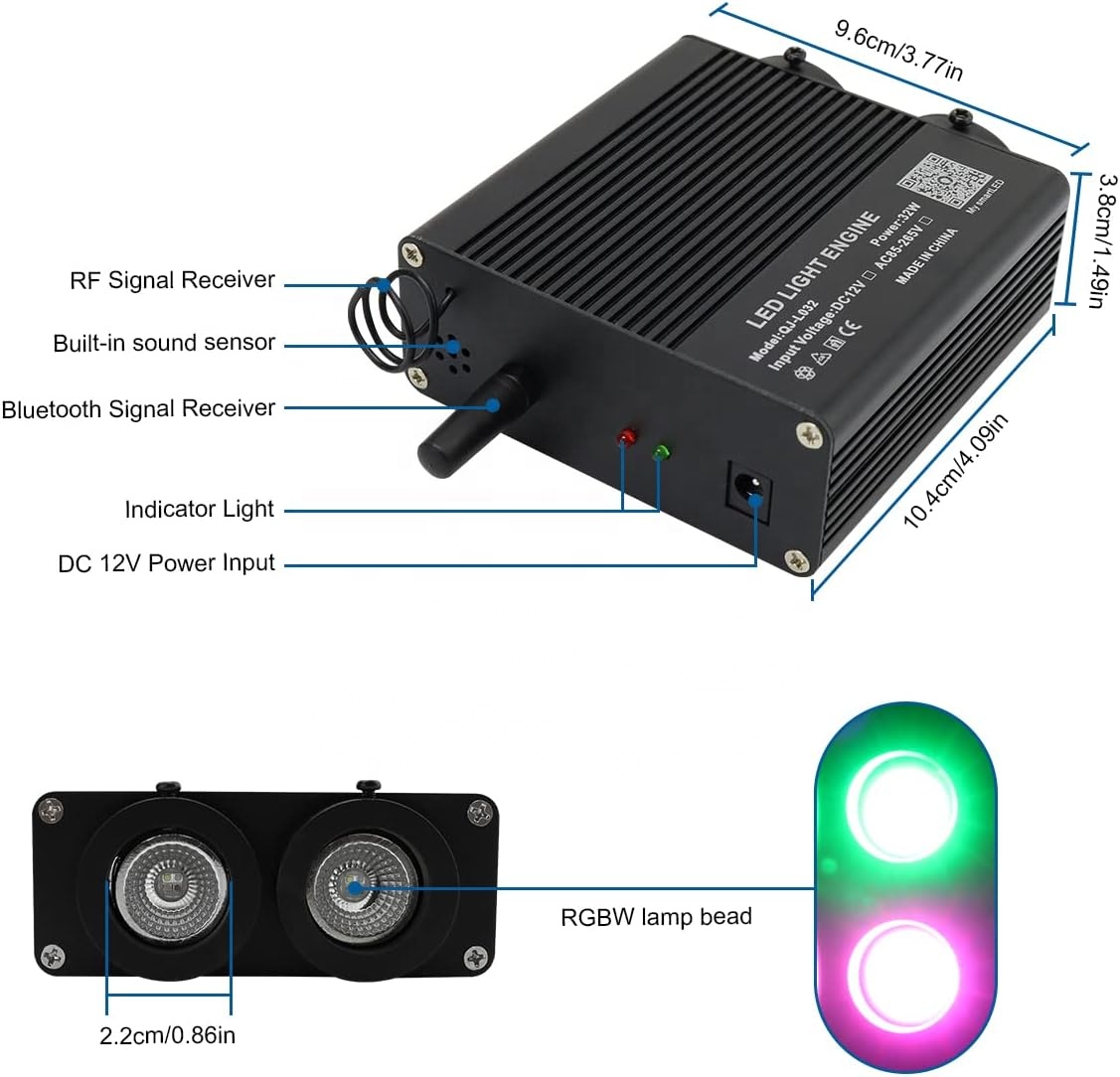 32W 업그레이드 듀얼 포트 광섬유 스타라이트 헤드라이 - Car Roof Star Light Fiber Optic 리뷰 및 가격