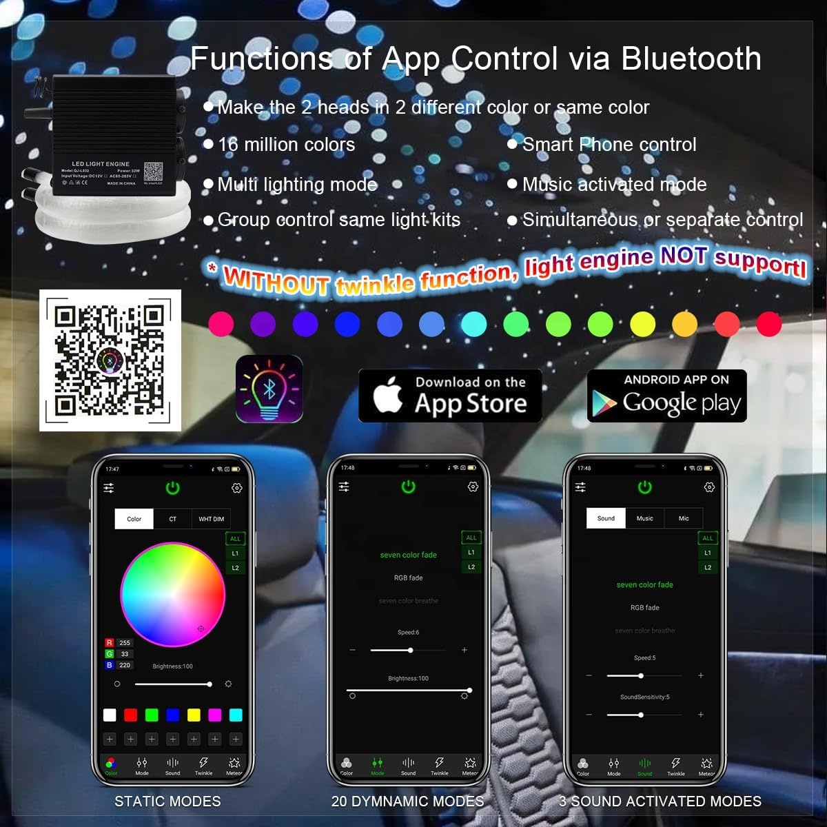 32W 업그레이드 듀얼 포트 광섬유 스타라이트 헤드라이 - Car Roof Star Light Fiber Optic 리뷰 및 가격