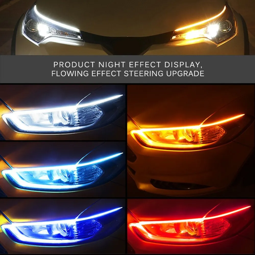 2 Pcs 자동차 DRL 유연한 방수 헤드 라이트 LE - Car Led Strip 12V Waterproof 리뷰 및 가격