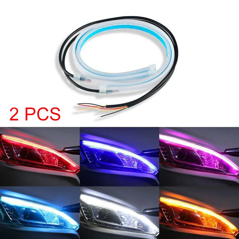 2 Pcs 자동차 DRL 유연한 방수 헤드 라이트 LE - Car Led Strip 12V Waterproof 리뷰 및 가격