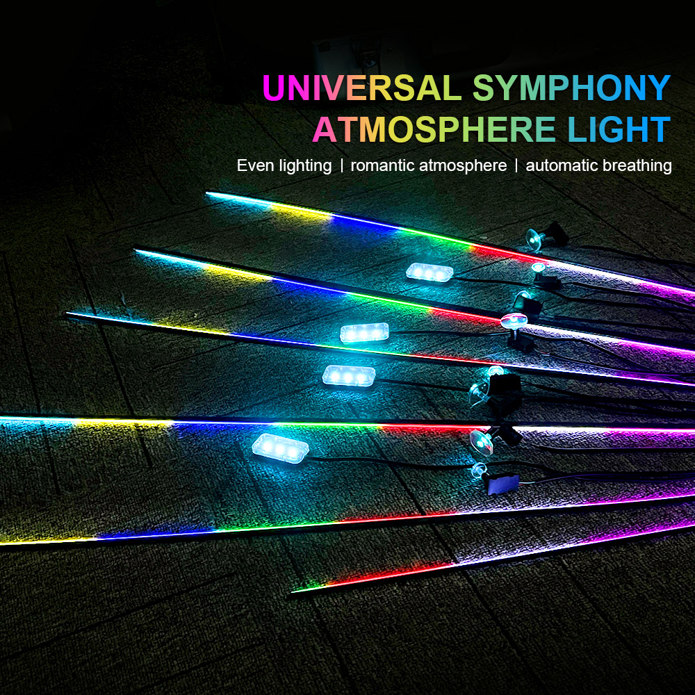 18 in 1 64 색상 RGB 심포니 자동차 주변 조 - Car Ambient Lighting 18 In 1 리뷰 및 가격