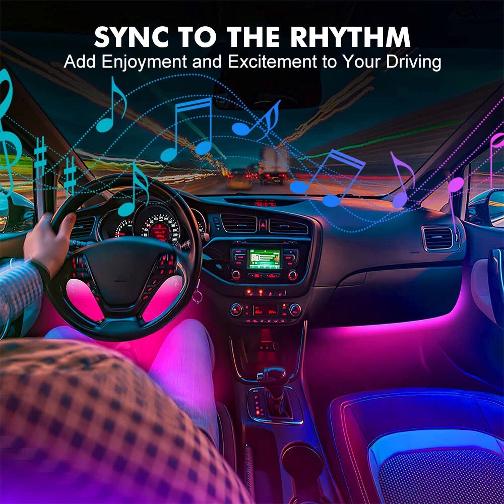 4개 72 LED RGB 자동차 실내 분위기 조명 스트 - Car Interior Neon Light Usb 리뷰 및 가격