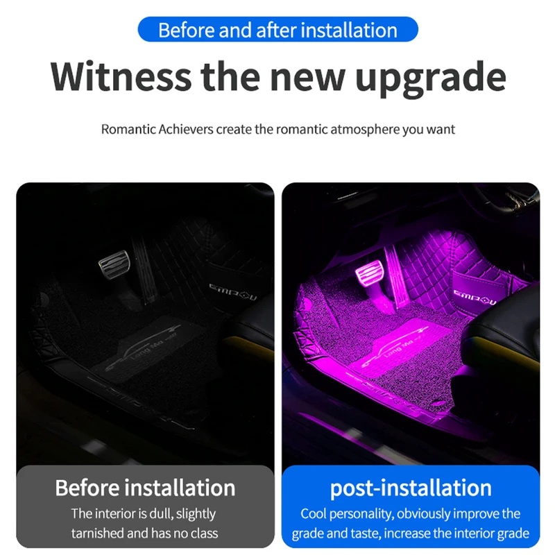 네온 LED 차량용 실내 엠비언트 풋 스트립 조명, 후 - Car Ambient Light Kit With Remote 리뷰 및 가격