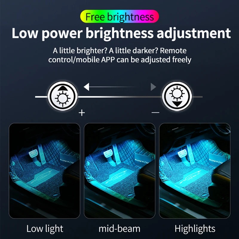 네온 LED 차량용 실내 엠비언트 풋 스트립 조명, 후 - Car Ambient Light Kit With Remote 리뷰 및 가격