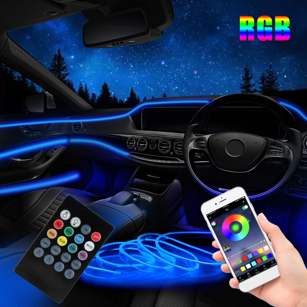 12V 6m LED 스트립 RGB 자동차 인테리어 조명 - Car Ambient Light Fiber Optic 6M 리뷰 및 가격