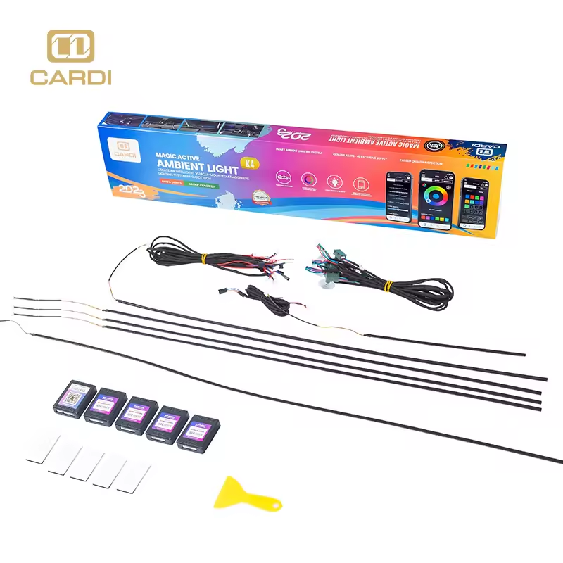 K4 18 1 풀컬러 네온 LED 실내 스트립 범용 6 - Car Ambient Lighting 64 Color 리뷰 및 가격