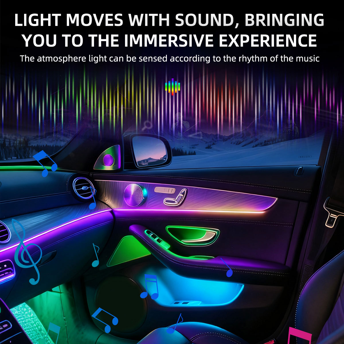 6/10/14/18in1 LED 아크릴 자동차 폭포 램 - Car Ambient Light Kit With Remote 리뷰 및 가격