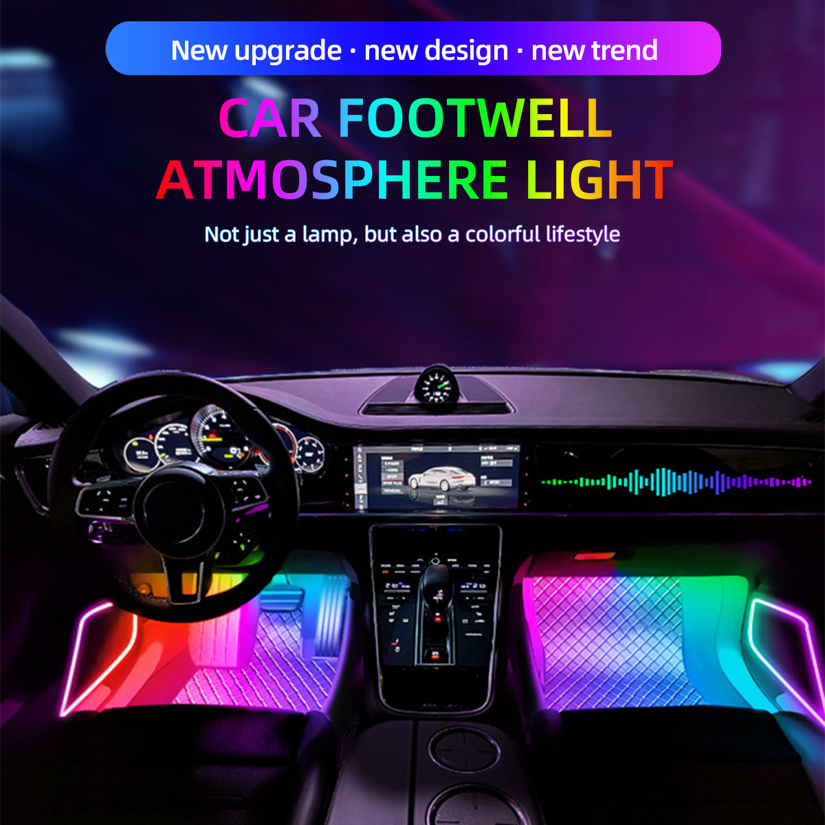 2/4in1 12/18 LED RGB 레인보우 분위기  - Car Ambient Light Kit With Remote 리뷰 및 가격