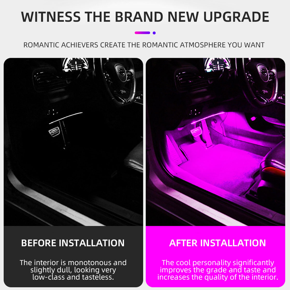 2/4in1 12/18 LED RGB 레인보우 분위기  - Car Ambient Light Kit With Remote 리뷰 및 가격