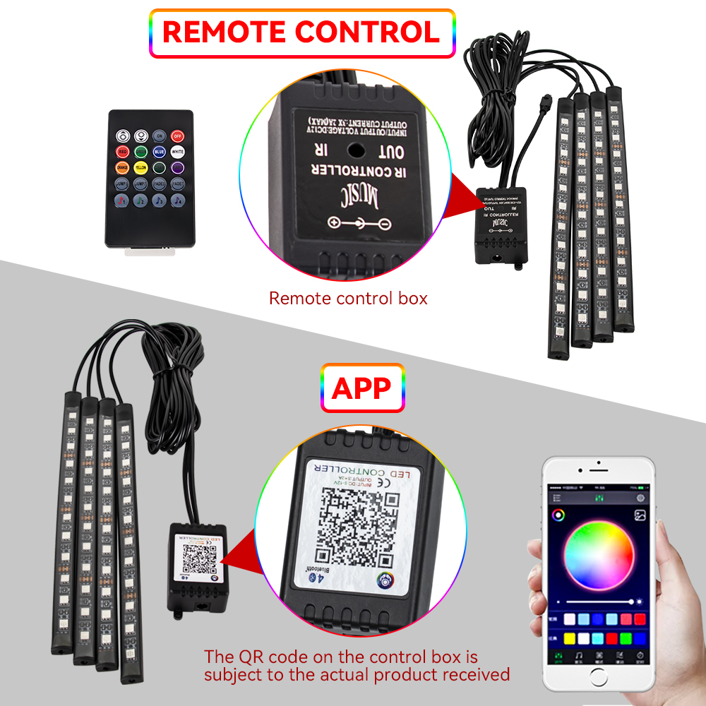 자동차 모터 장식 램프, 4in 1 방수 LED RGB - Car Led Strip 12V Waterproof 리뷰 및 가격