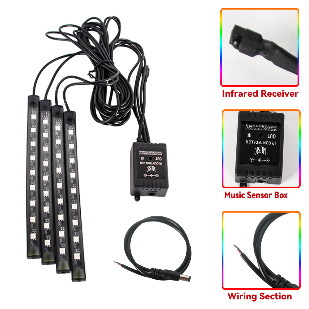 자동차 모터 장식 램프, 4in 1 방수 LED RGB - Car Led Strip 12V Waterproof 리뷰 및 가격