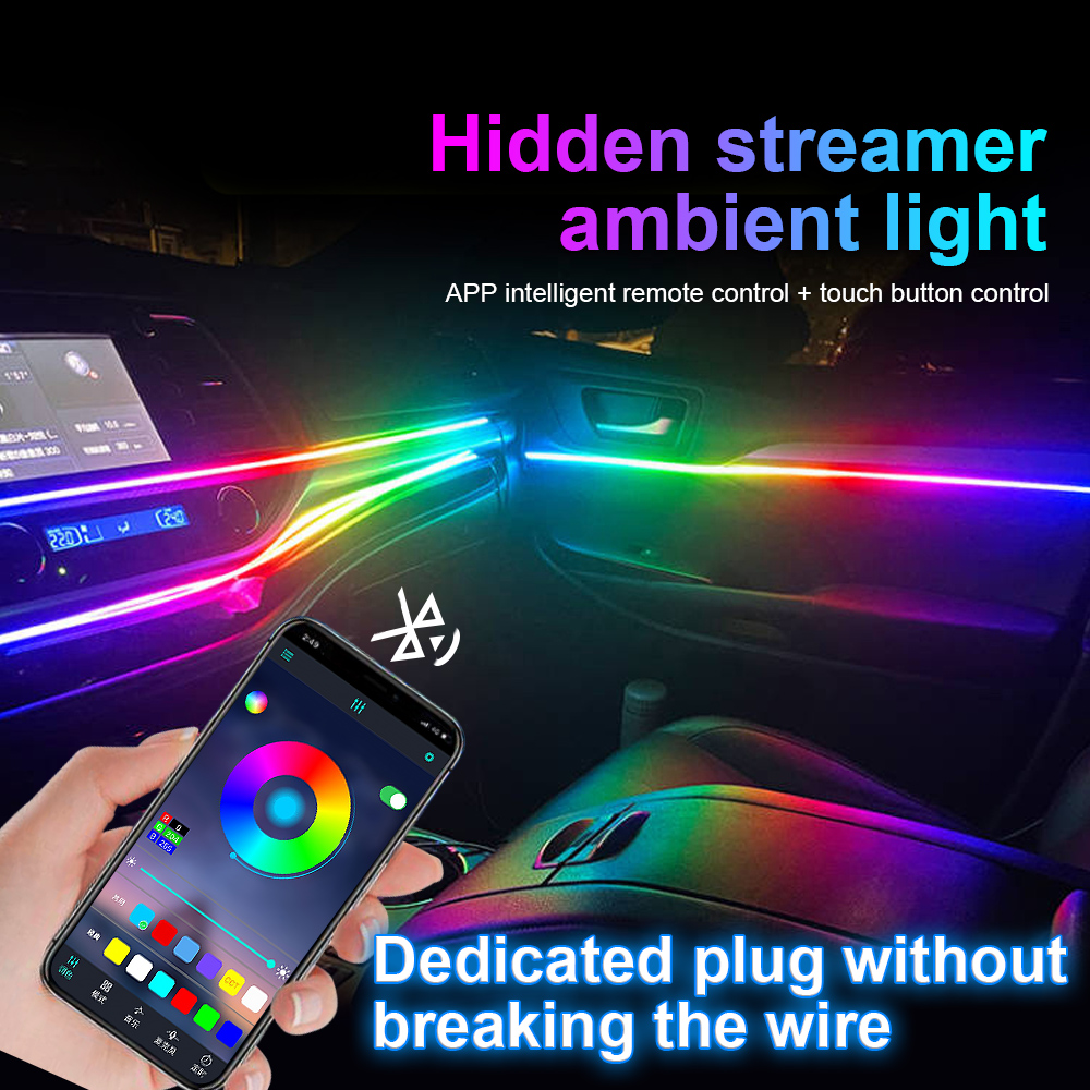 최신 LED 숨겨진 자동차 주변 조명 인테리어 매트 블 - Car Ambient Lighting 64 Color 리뷰 및 가격