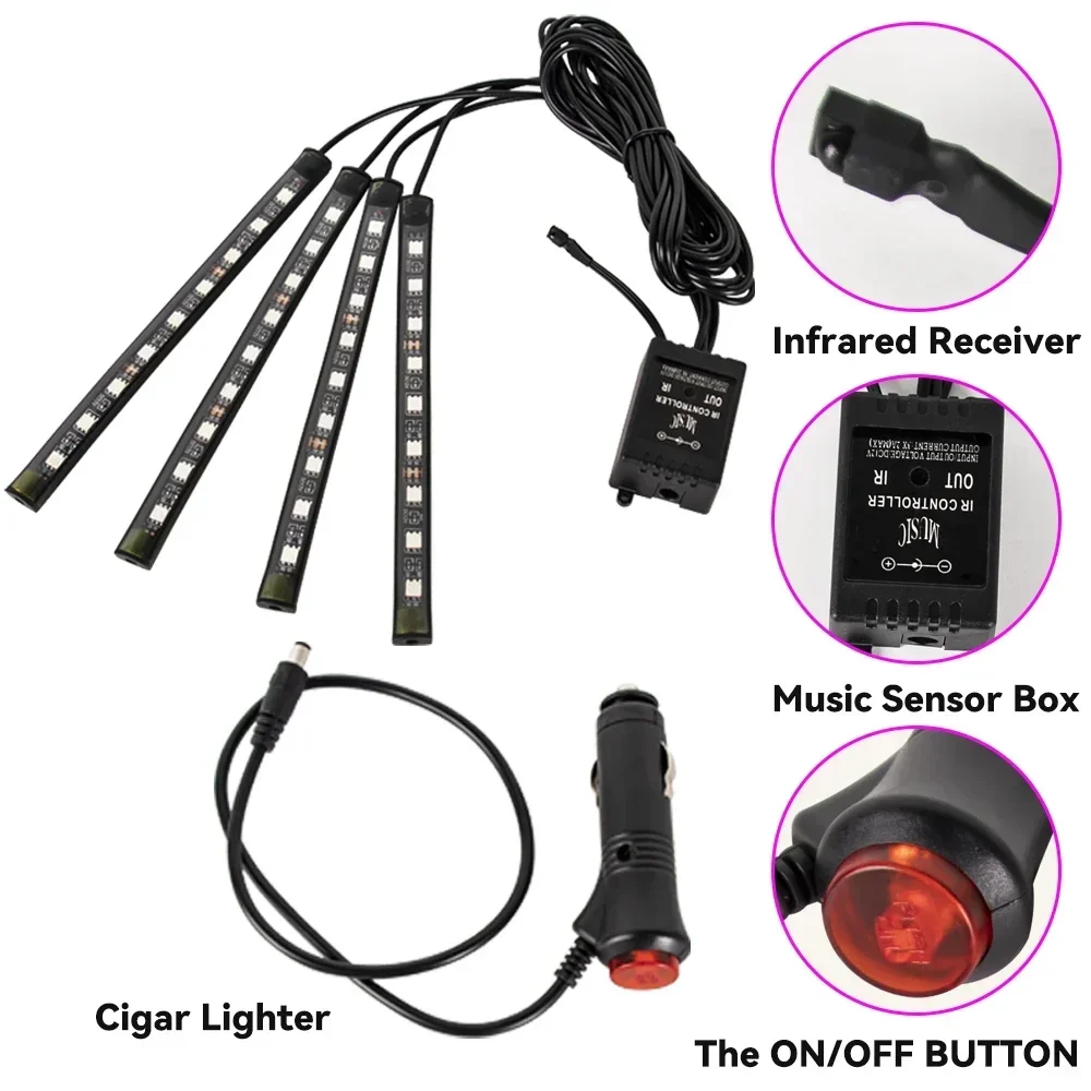네온 LED RGB 자동차 언더글로우 바닥 조명 리모컨 - Car Led Strip 12V Waterproof 리뷰 및 가격