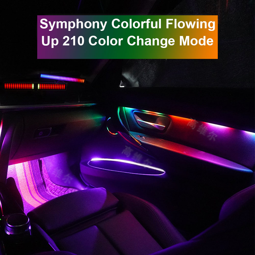 6 10 14 in 1 18 in 1 LED 심포니 이 - Car Ambient Light Door Panel Acrylic 리뷰 및 가격