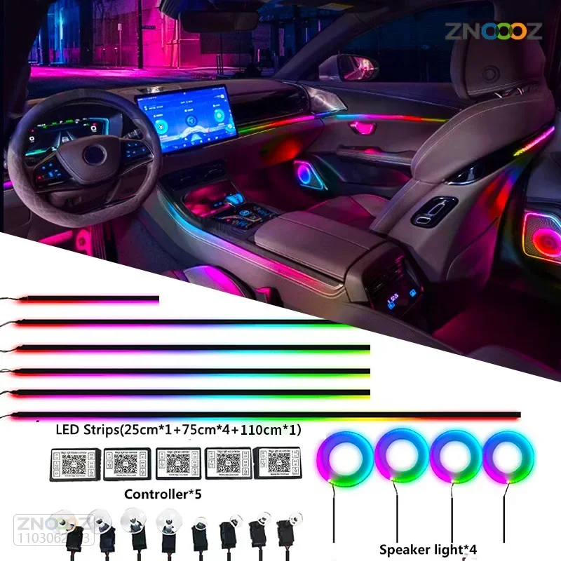 18IN1 네온 자동차 인테리어 주변 조명 APP DI - Car Ambient Light Sound Activated 리뷰 및 가격