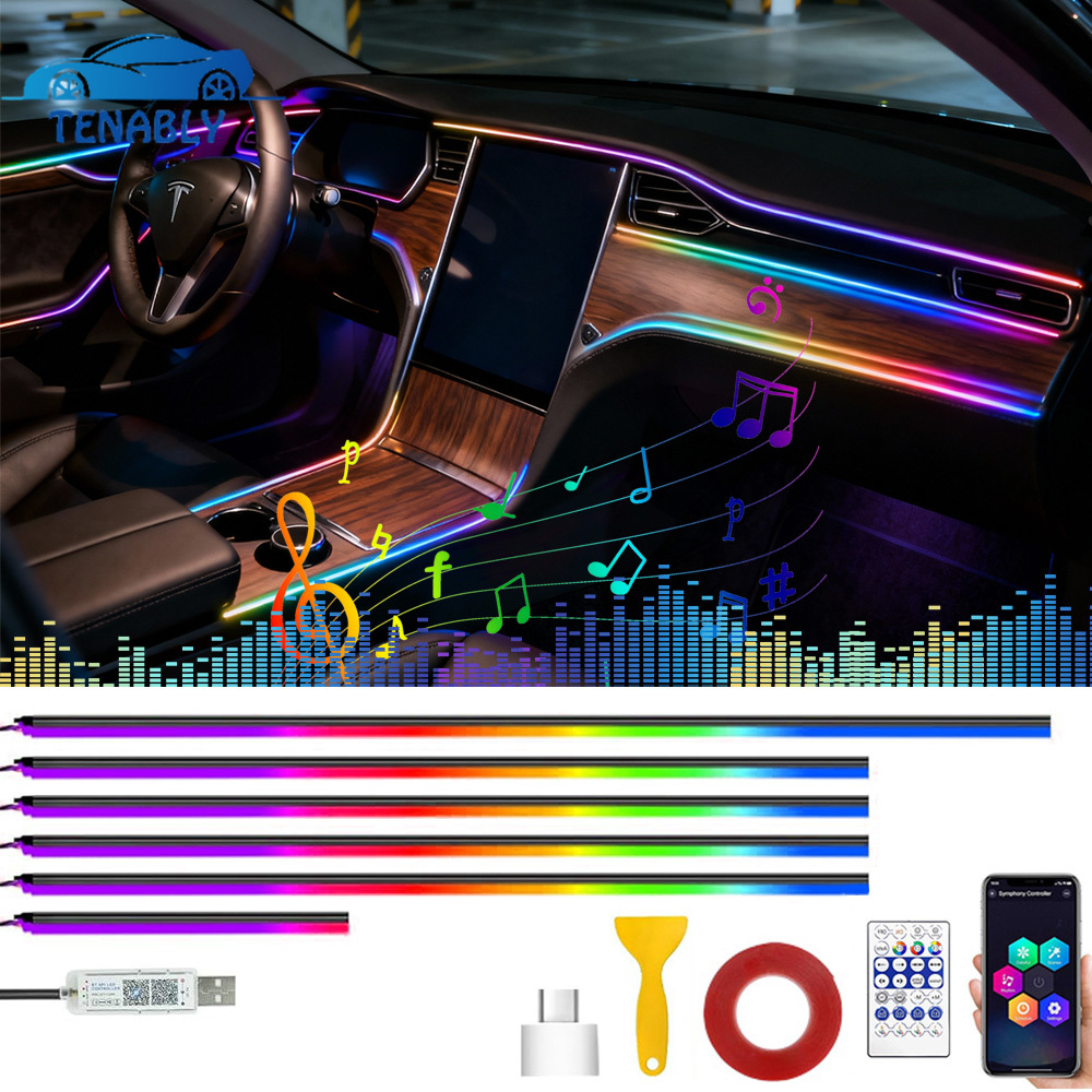자동차 분위기 조명 스트립 컬러풀 RGB USB 아크릴 - Car Interior Neon Light Usb 리뷰 및 가격