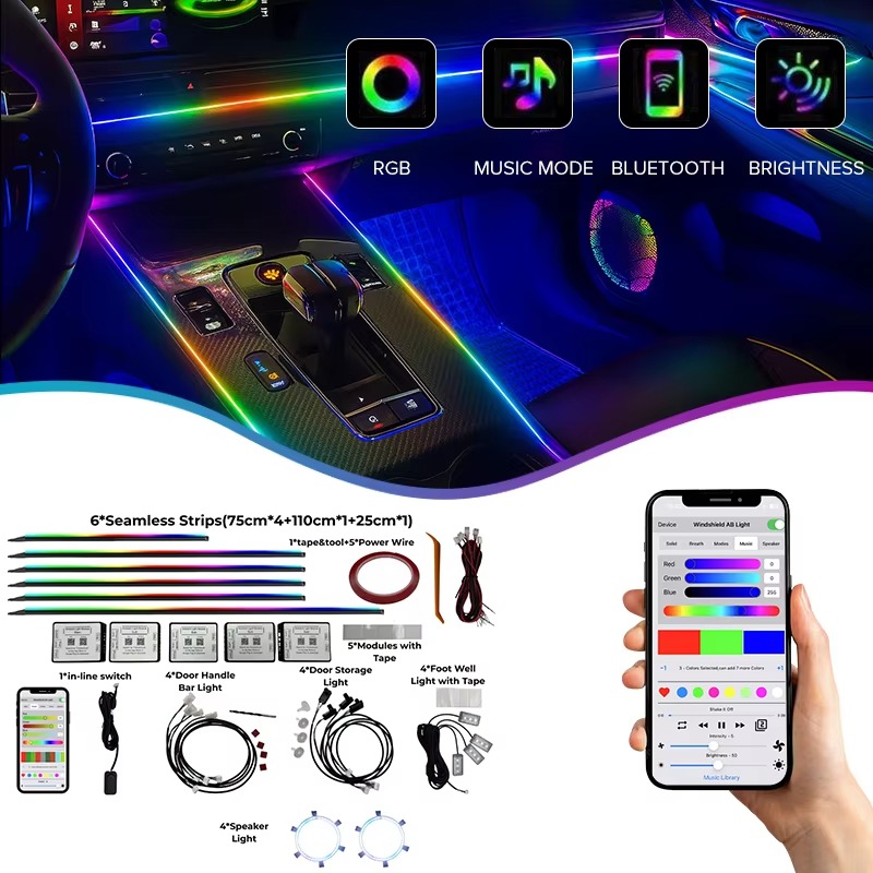 차량용 앰비언트 라이트 키트, 18가지/10가지/6가지 - Car Ambient Lighting 18 In 1 리뷰 및 가격