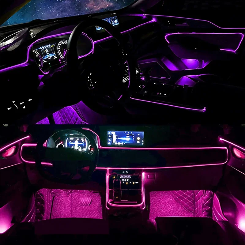 앱 제어 가능한 유연한 EL 와이어 조명, 분위기 조성 - Car Interior Led Strip App Control 리뷰 및 가격