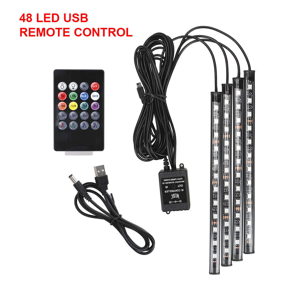 자동차 실내 장식 조명 분위기 램프 LED 차량 발광등 - Car Ambient Light Kit With Remote 리뷰 및 가격