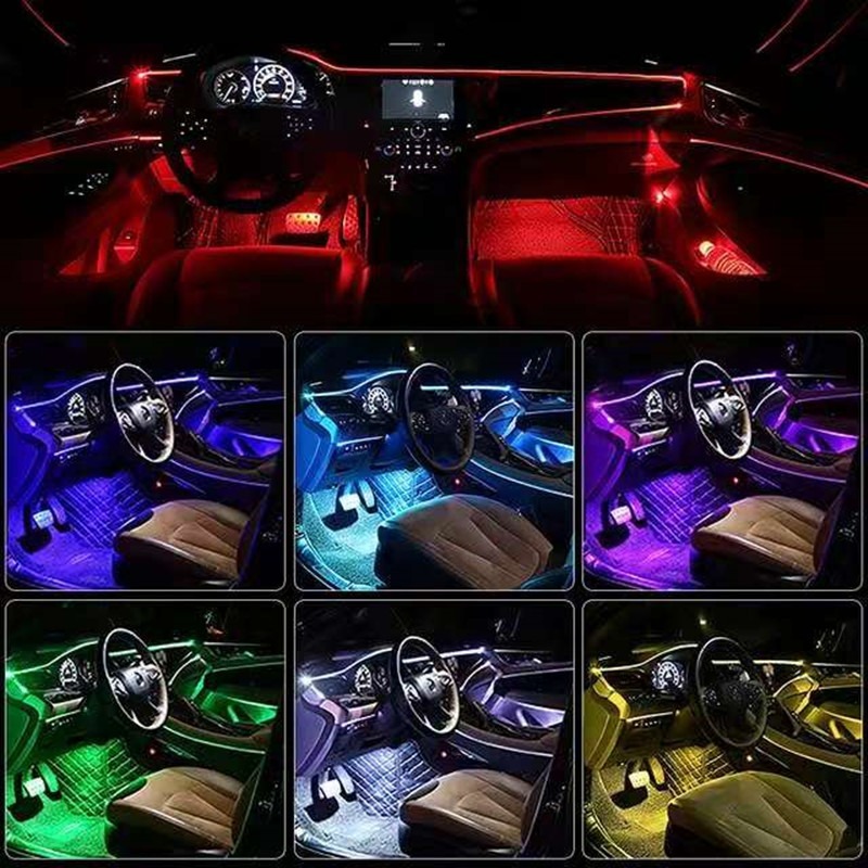 자동차 RGB 주변 LED 라이트 스트립 3M/6M A - Car Ambient Light Fiber Optic 6M 리뷰 및 가격