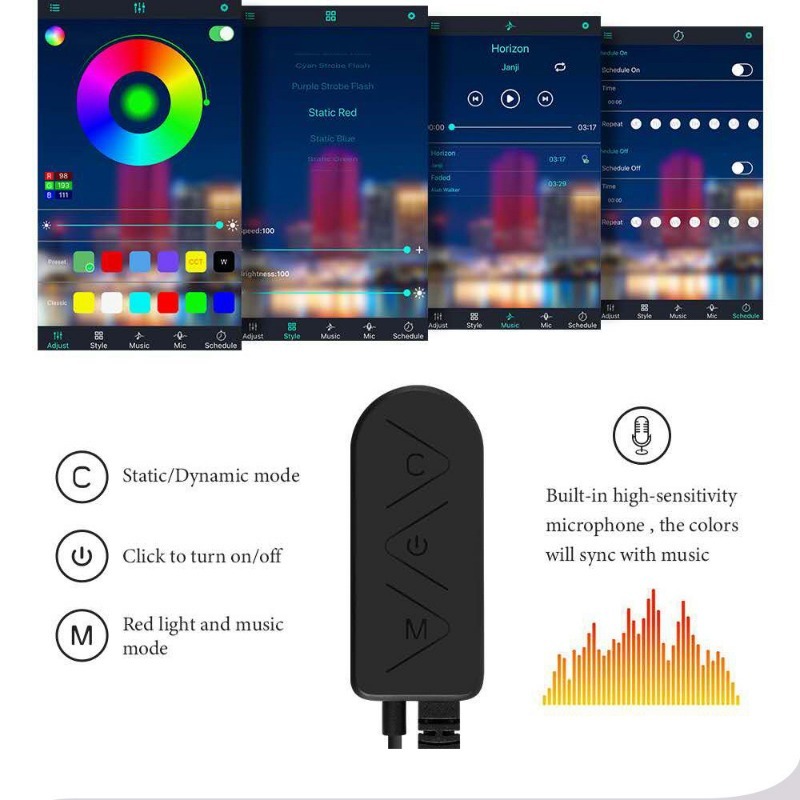 자동차 RGB 주변 LED 라이트 스트립 3M/6M A - Car Ambient Light Fiber Optic 6M 리뷰 및 가격