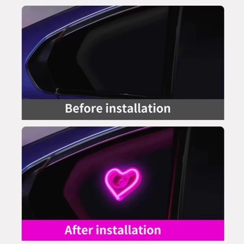LED 원격 조명 하트 모양 네온 분위기 조명 삼각형  - Car Interior Neon Light Usb 리뷰 및 가격