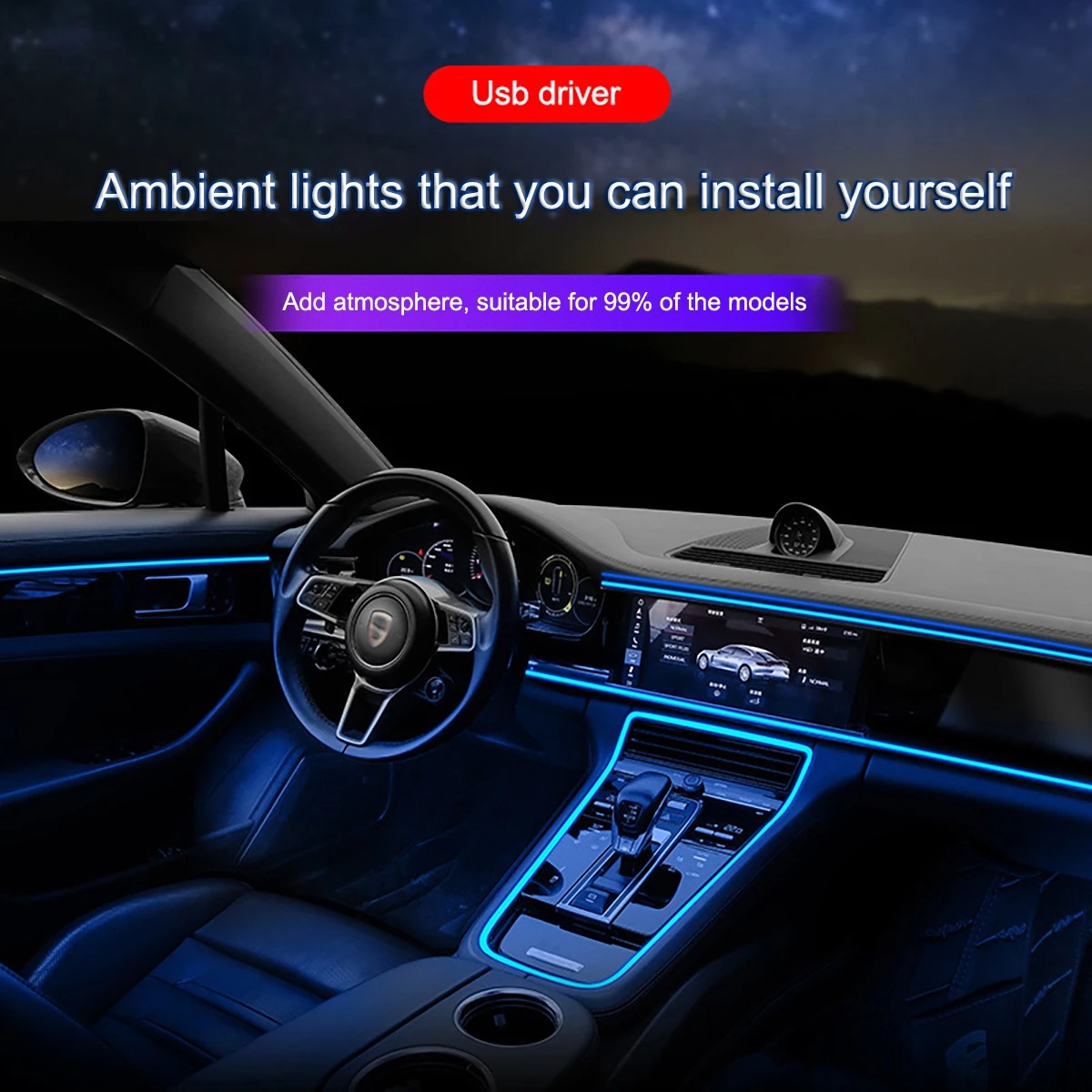자동차 환경 El 와이어 LED USB 유연한 네온 인 - Car Interior Neon Light Usb 리뷰 및 가격
