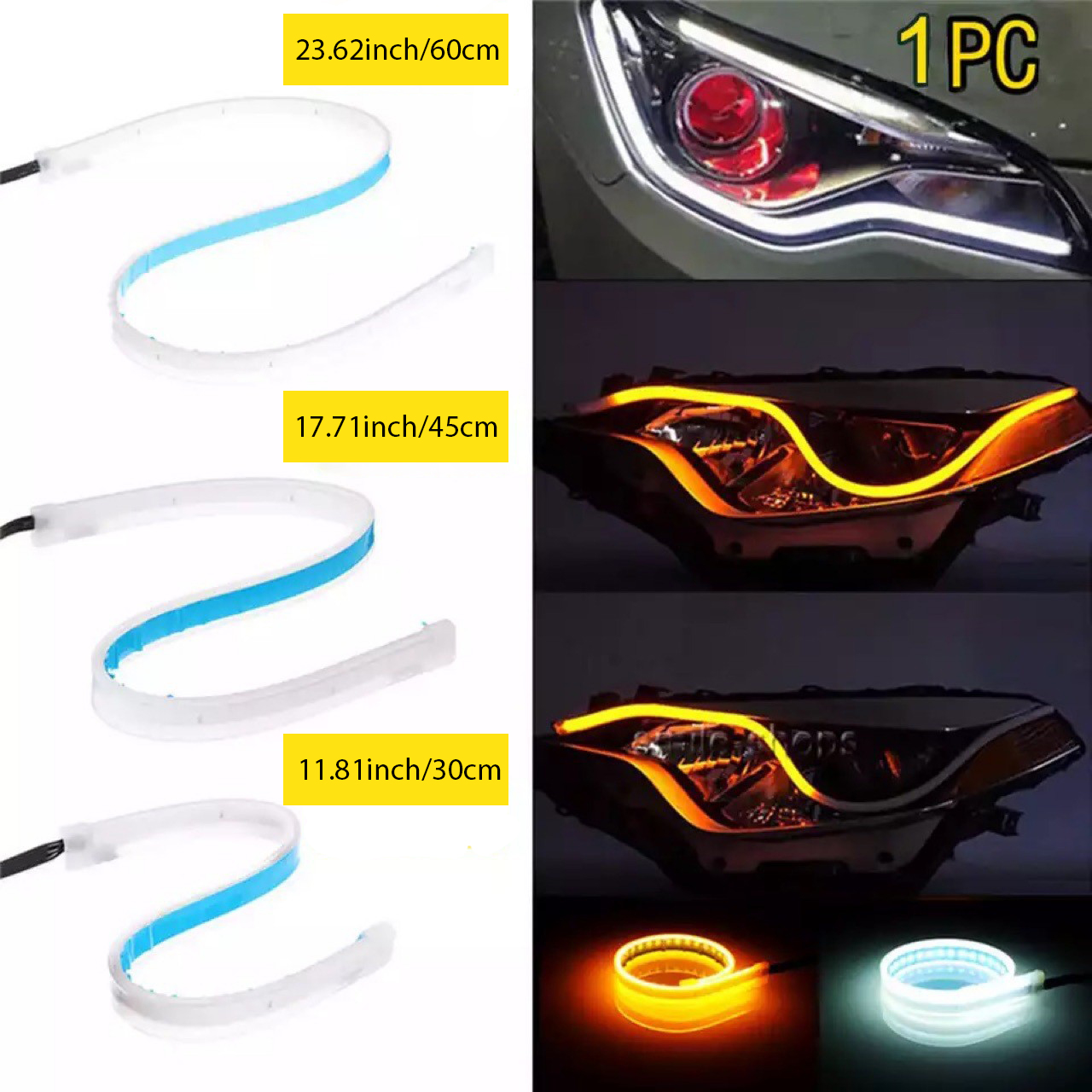 1개 12V 유연한 LED 자동차 주간 주행등 - 방수 - Car Led Strip 12V Waterproof 리뷰 및 가격