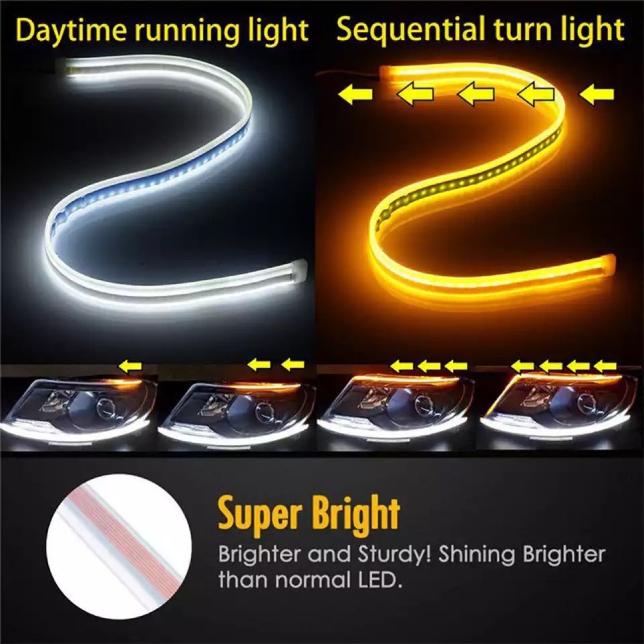 1개 12V 유연한 LED 자동차 주간 주행등 - 방수 - Car Led Strip 12V Waterproof 리뷰 및 가격