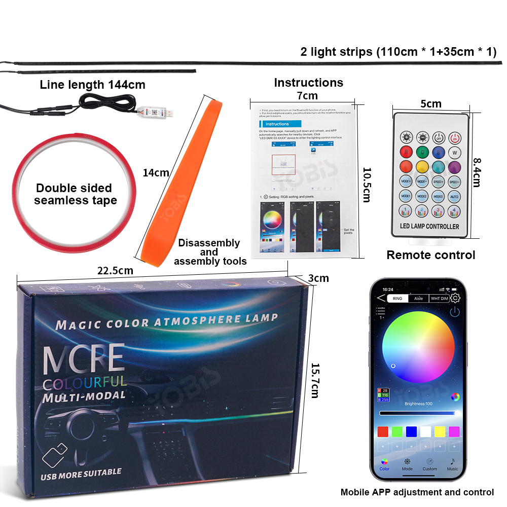 LED 스트리머 자동차 무드등 풀컬러 64색 RGB 실 - Car Ambient Lighting 64 Color 리뷰 및 가격