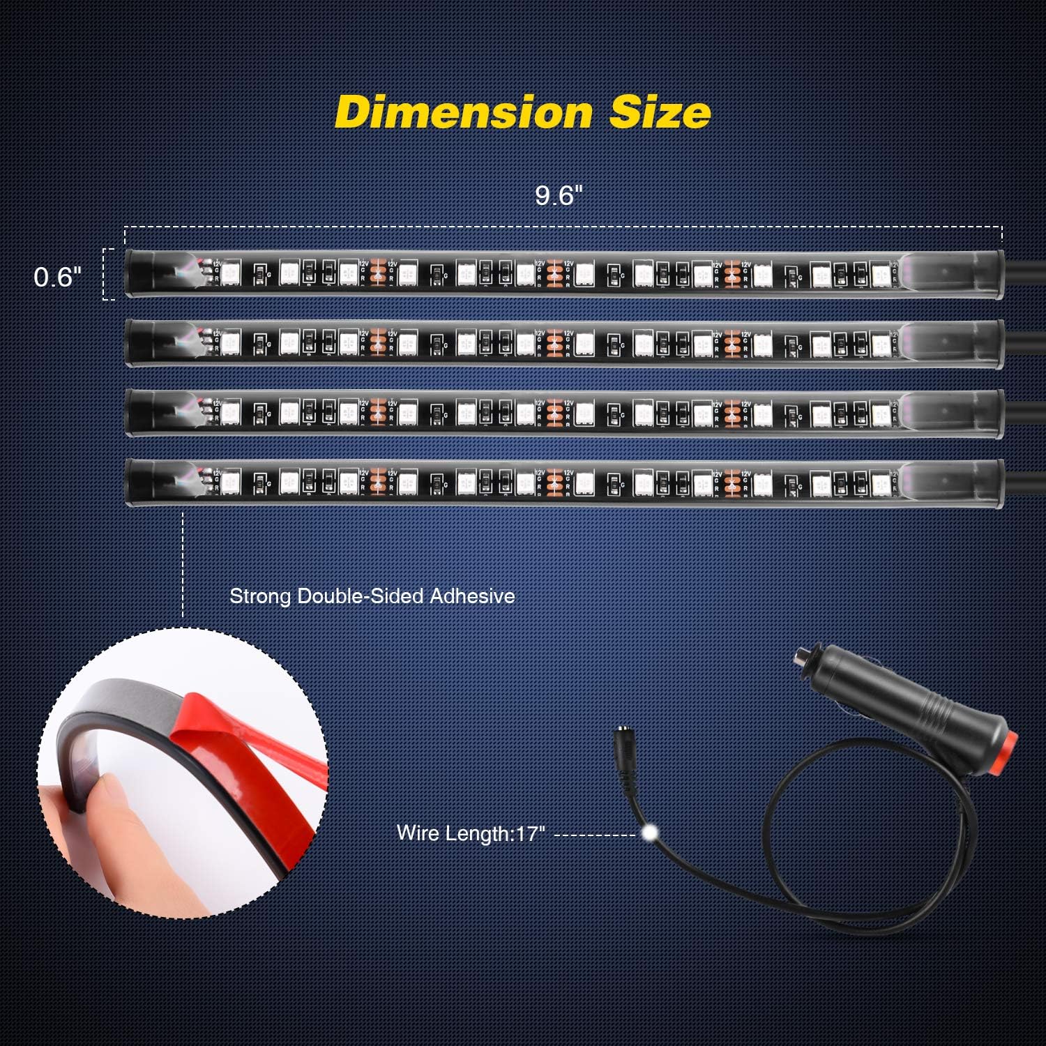 닐라이트 - TR-06 4개입 48 LED 실내등 DC - Car Ambient Light Kit With Remote 리뷰 및 가격