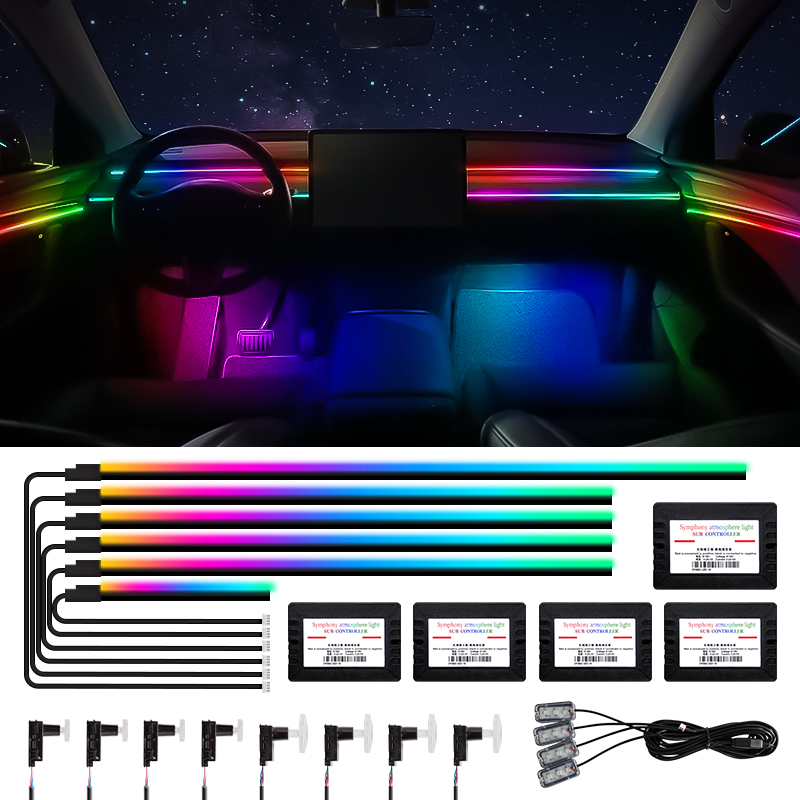 자동차 인테리어 주변 조명 아크릴 광섬유 Led 다채로 - Car Ambient Light Door Panel Acrylic 리뷰 및 가격